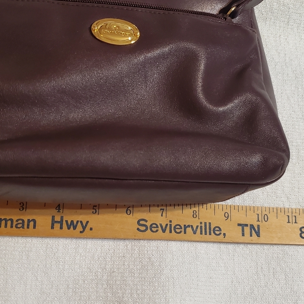 Etienne Aigner  Burgundy Leather Cross Body Or Shoulder Bag - Picture 5 of 11